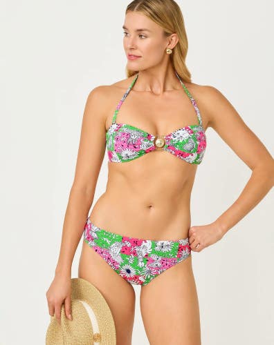 Lilly Pulitzer Betie Bikini Bottom Womens 4 Multicolor Stretch Swimwear FROG863