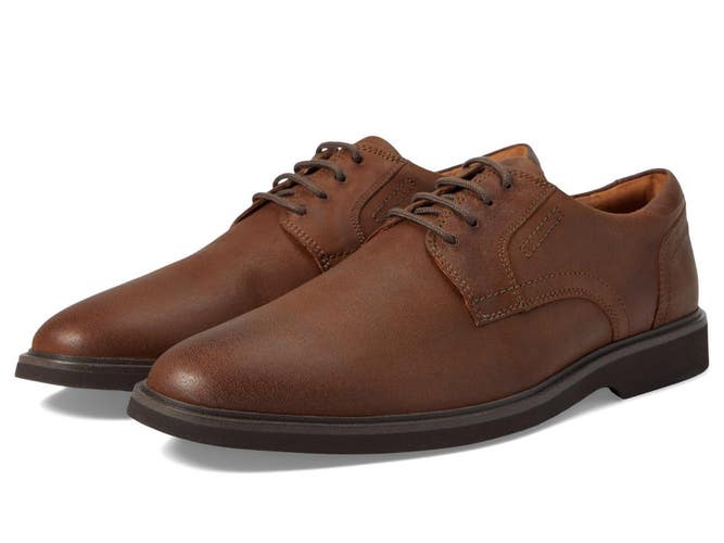 Clarks Malwood 26175401 Oxford Men's US 10 D Brown Leather Dress Shoes LIQ1760