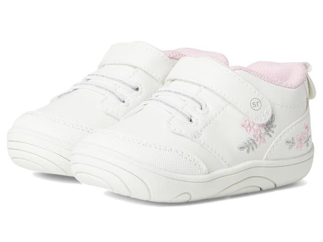 Stride Rite Taye 2.0 Sneakers Toddler 6M White Pink Floral Casual Shoes Hawk3395
