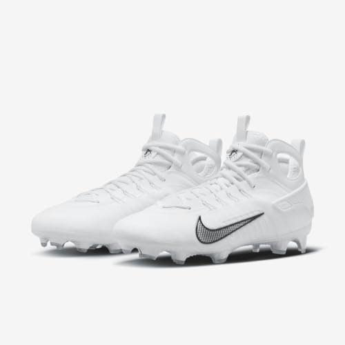Nike Huarache 9 Elite FD0088-101 Mens White Black Molded Lacrosse Cleats LIQ1821