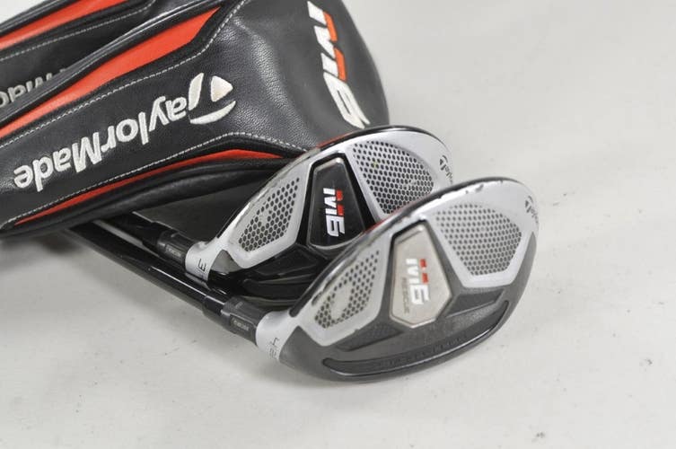 TaylorMade M6 Rescue 3 and 4 Hybrid Set Stiff Flex Atmos Red 7 Graphite # 220946