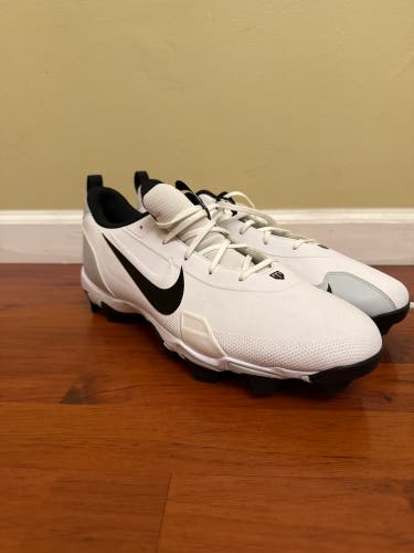 White Men's Size M 14.0 (W 15.0) Adult Nike Force Trout 9 Keystone Low Top Turf Cleats (New)
