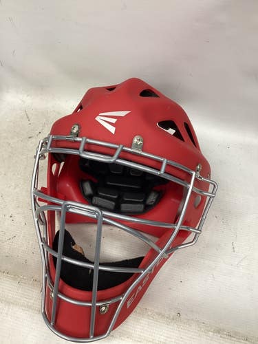 Used Easton RIVAL GRIP Catchers Helmet w/Mask Red One Size 11851-S000052605