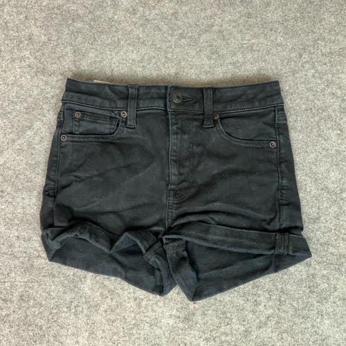 American Eagle Women Shorts 0 Jean Black Denim Super High Rise Shortie Capsule