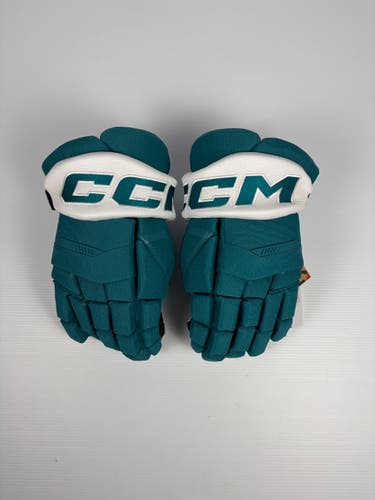 New CCM Tacks XR Pro Senior Pro Stock Hockey Gloves - Teal/White