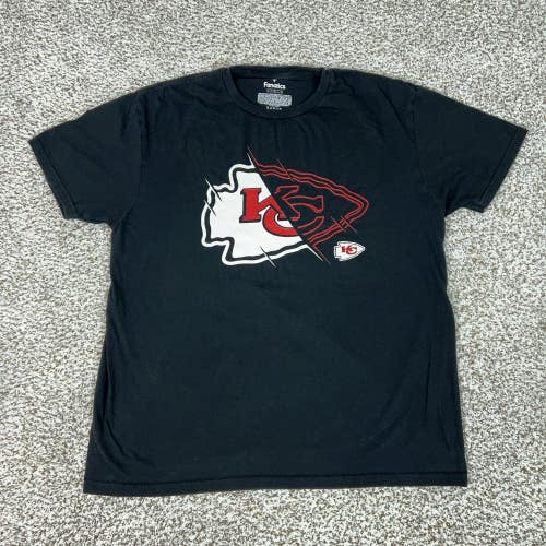 Kansas City Chiefs Shirt Mens Large Black NFL Football Fanatics Graphic Tee Top
