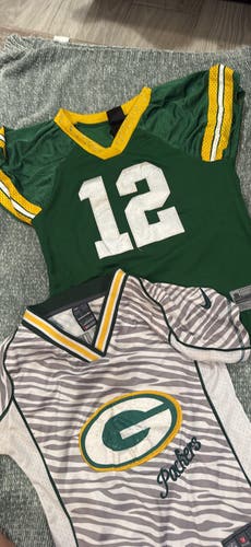 Green Bay Packers Jersey Womens Large Green White NFL Football NFL Team Apparel
