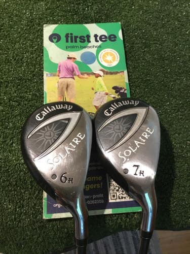 Callaway Ladies Solaire Hybrids Set (6H & 7H) H-55g Graphite Shafts *VGC*