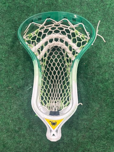 Green & White ECD Custom Lacrosse Strung Head (Used)