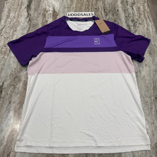 Nike Court Dri-FIT Advantage Tennis Shirt Purple White FZ6916-507 Men’s Large 

New With Tags