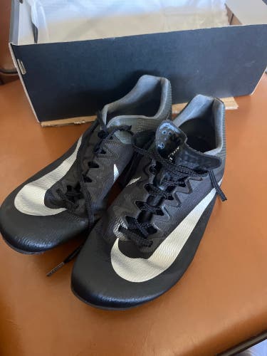 Black Unisex Size M 10.5 (W 11.5) Adult Nike Zoom rival Sprint Shoes (Used)