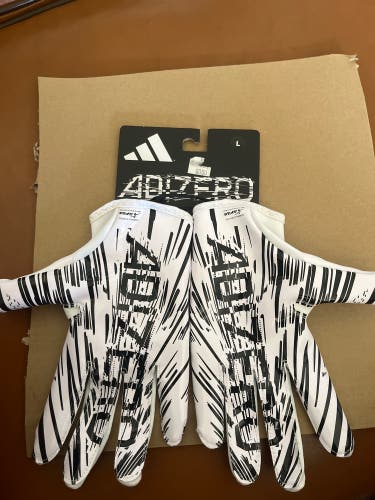 White Large Adult Adidas Adizero Gloves (New)