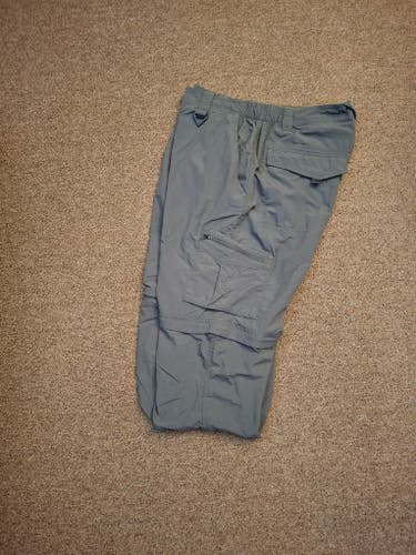 Columbia Omni-Shade Sun Proctection PFG Mens Gray Convertible Hiking Fishing Pants 38x32