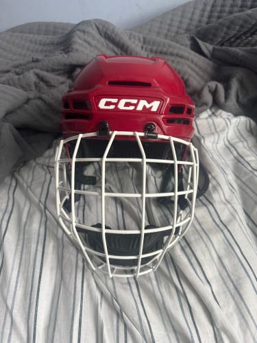 Red Medium CCM Super Tacks X Helmet Pro Stock (New)