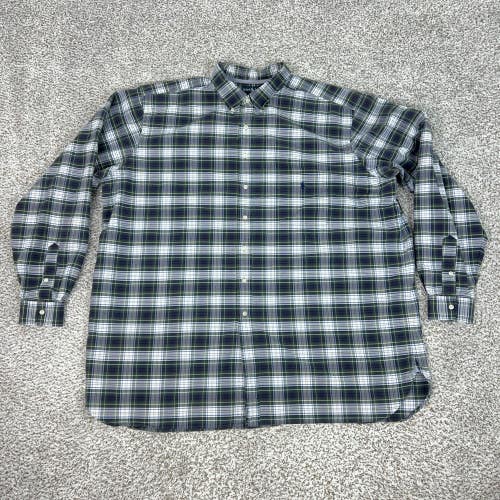 Ralph Lauren Shirt Mens 3XLT Tall Blue Plaid Long Sleeve Button Down Casual