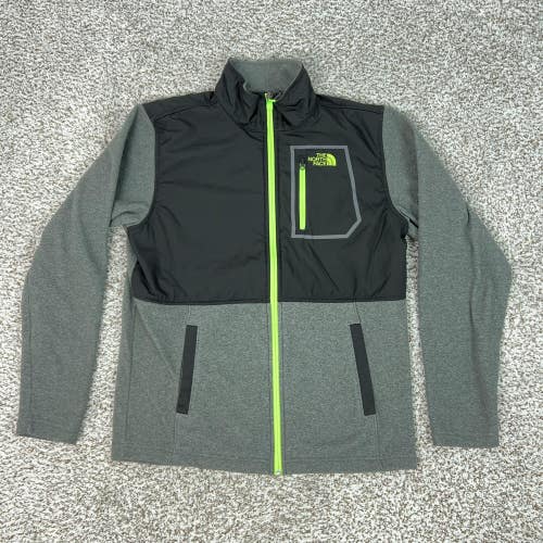 North Face Jacket Boys Extra Large Gray Black Fleece Full Zip Denali Outdoor