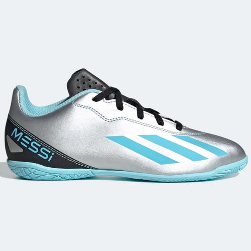 Silver Unisex 5Y (Big Kids / Youth) Adidas Crazyfast Indoor Cleats (Used)