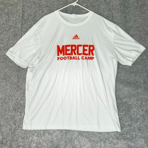 Mercer Bears Mens Shirt 2XL XXL White Orange Short Sleeve NCAA Football 555 Top
