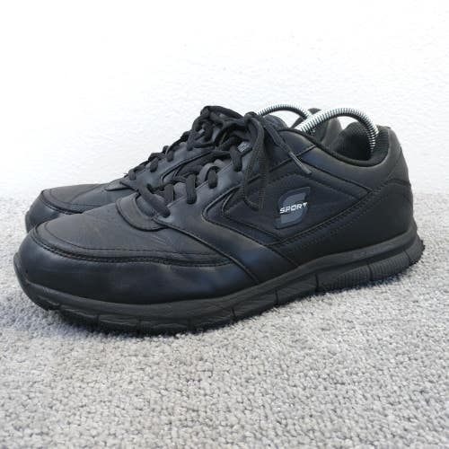 Skechers Nampa Slip Resistant Work Shoes Mens 11 Black Low Top Sneakers 77156