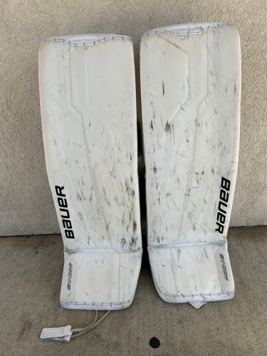 White XL Senior Bauer Supreme Shadow Goalie Leg Pads (Used)