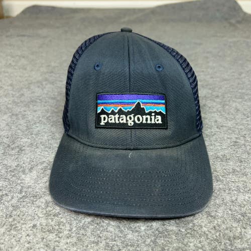 Patagonia Mens Hat Snapback Navy Trucker Gorp Hiking Cap Logo Casual Outdoors ^