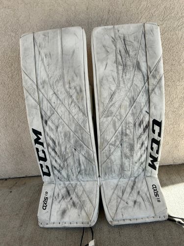 White 34" Senior CCM Axis 1.9 Goalie Leg Pads (Used)