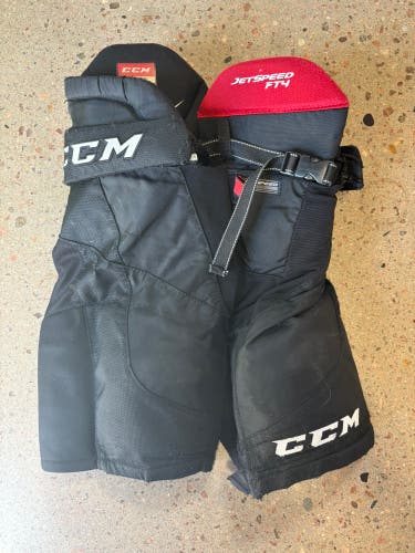Black Junior Small CCM JetSpeed FT4 Hockey Pants (Used)