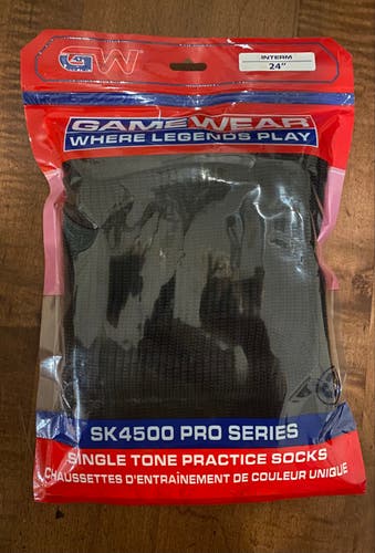 Ice Hockey Socks 24" Black Knit Game Wear SK 4500 Pro Series New Sealed