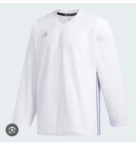 White Large Men's Adidas Hockey Jersey (New)