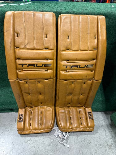 Brown Senior True L87 Goalie Leg Pads (Used) | 33"+2"