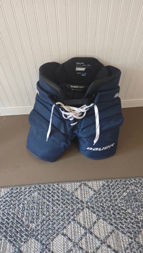 Senior Small Bauer Pro Hockey Goalie Pants Navy (Used)