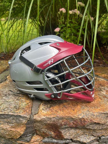 Cascade CPX-R Adult Men’s Lacrosse Helmet Silver Maroon CPXR