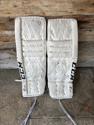 White 30" Junior CCM EFlex 4.5 Goalie Leg Pads