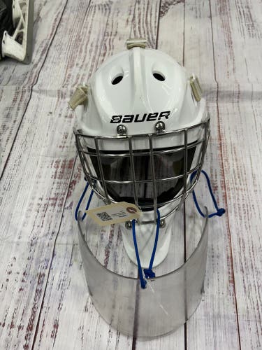 White Junior Bauer 940 Goalie Mask (Used)