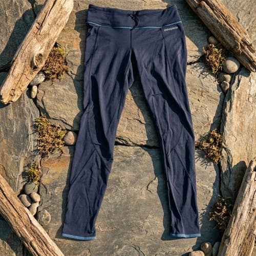 Patagonia Navy Base Layer Leggings Granola Girl Gorpcore Mountain Trailcore S/M
