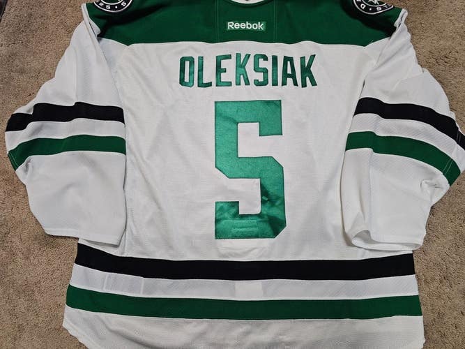 JAMIE OLEKSIAK 16'17 "100 Year" Dallas Stars Set 2 Photomatched Game Worn Jersey