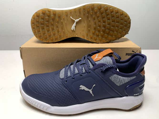 Puma IGNITE Elevate Waterproof Golf Shoes Navy Men's SZ 8.5 (376077 05) NIB