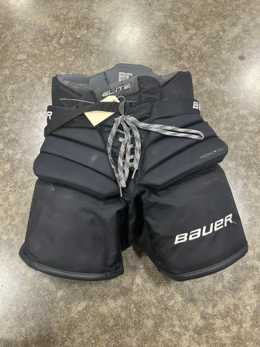 Black Intermediate Medium Bauer Elite Hockey Goalie Pants (Used)