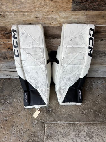 White 32" Intermediate CCM EFlex 6.9 Goalie Leg Pads