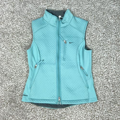 Nike Vest Womens Small Blue NikeFIT Full Zip Softshell Running Hiking Athletic