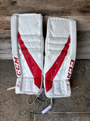Red 26" Junior CCM EFlex 4.5 Goalie Leg Pads