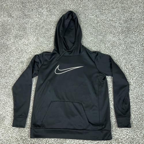 Nike Hoodie Mens Large Black Pullover Dri-FIT Sweatshirt Just Do It Logo Swoosh