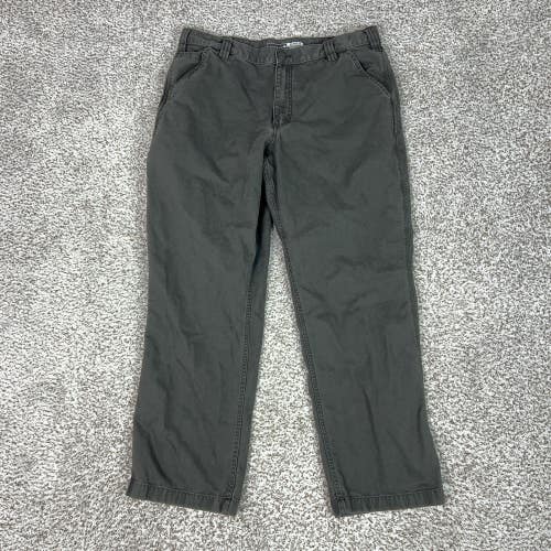 Carhartt Pants Mens 38x30 Gray Canvas Carpenter Workwear Relaxed Fit Stretch