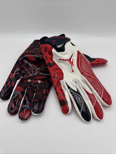 Nike Men's Jordan Fly Lock 2.0 Football Gloves, Red/ Black, Adult XLarge, NEW!!
