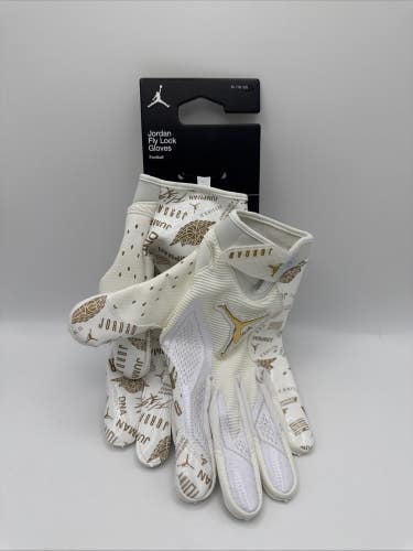 Nike Jordan Fly Lock 2.0 Football Gloves Gold - Size XLarge Men's
