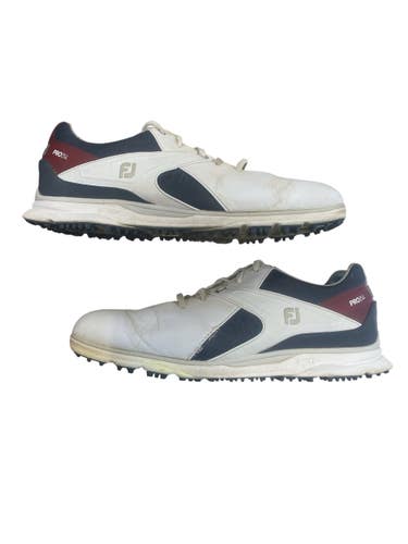 Used Foot Joy Mens Golf Shoes White/Red/Navy Senior 10 11873-S000247653