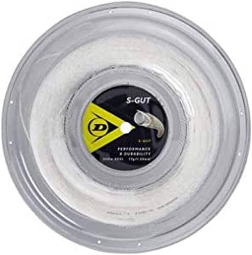 Dunlop Sports S Gut Tennis String Reel, 660 feet / 200 meters, 17G White