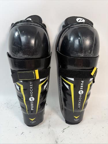 Pure Hockey Shin Guards, Black, 10"