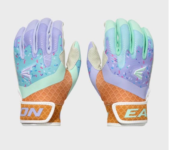 New EASTON SUGAR TEAL/PURPLE TBALL WALK OFF ETHOS BATTING GLOVES 11834-EASE00752522