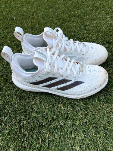 White Men's Size M 8.5 (W9.5) Adult Adidas Low Top Metal (Used)